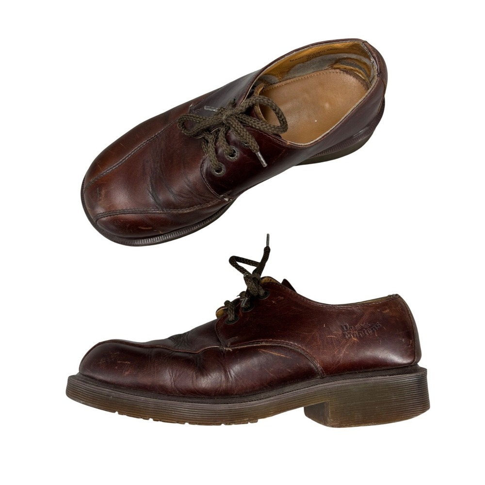 Vintage Dr Martens Oxford Brown Leather 3 Eye Made In England RARE Men Size 10